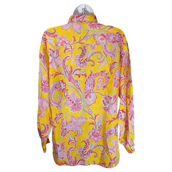 Ralph Lauren Blouse 4 Womens Multicolor Basic Lightweight Button Business Floral - Picture 3 of 5